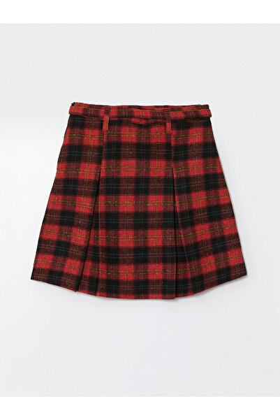 LC Waikiki Lcw Kids Red Girls' Plaid Skirt