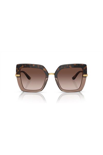Dolce&Gabbana Dolce & Gabbana Woman Square Sunglasses- Dg 4373 - Lense Size:52mm - Havana On Transparent Brown