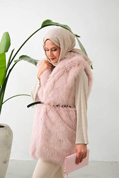 lurex moda Belted Fur Vest