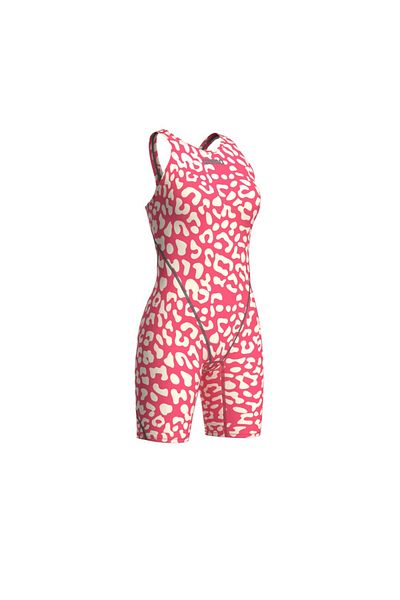 ARENA Powerskin St Next - Leopard Skin Geranium Colored Shoulder Strap