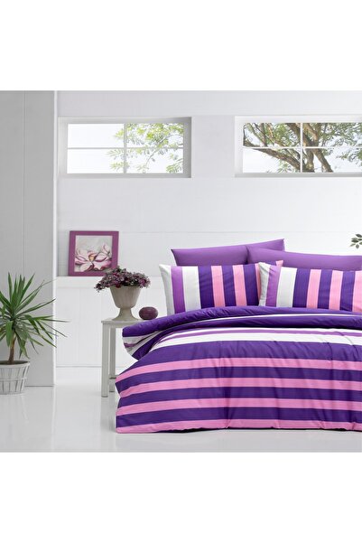 Komfort Home Double Ranforce Duvet Cover Set (STRIPE LILA)