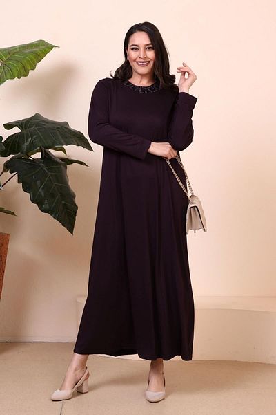 Ferace Hijab Clothing Dress Neck Women's Mother Large Size Dress