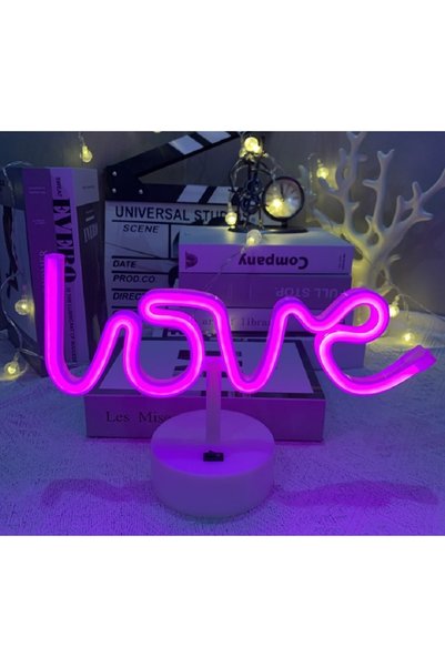 Livava Love Neon Lamp, Purple, 25X14,