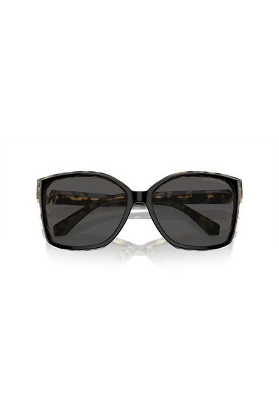 Michael Kors Woman Square Sunglasses- Mk 2201 - Lense Size:58mm - Black / Amber Tortoise