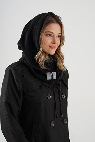 Cosy Club Shop Kadın Siyah Polar Rüzgar Geçirmez Kar Maskesi Balaklava Şapka Atkı Boyunluk Kar Maskesi