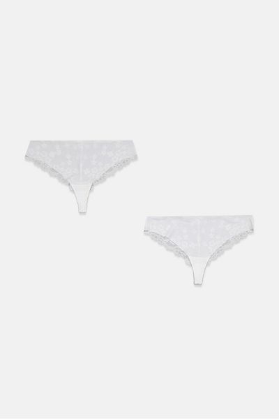 Tchibo Women 2 Pcs Magic Cut Brazilian Panties, White