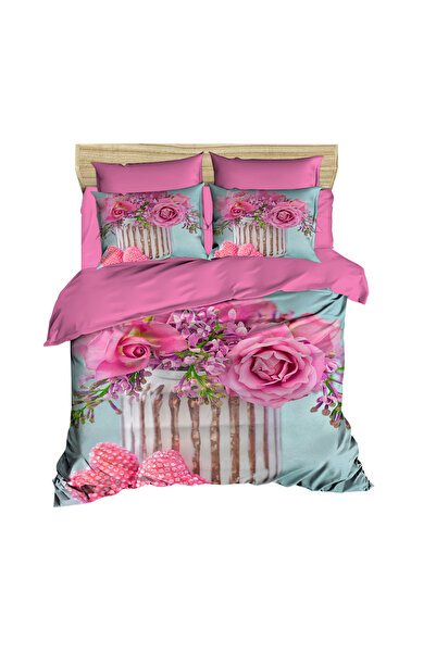 Fabeteks 3D Double Duvet Cover Set in Rose Pot