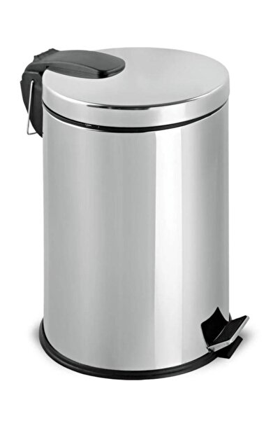 KAREN BANYO سلة مهملات معدنية مقاومة للصدأ بدواسة حمام للمطبخ 20 لتر كروم 906