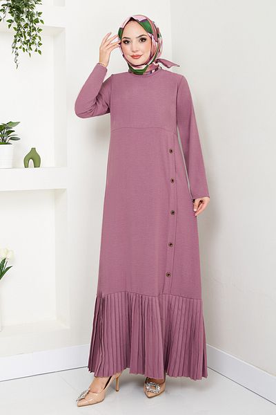 ModaMerve Φόρεμα με πλισέ Dark Dusty Rose - 2398HBS932-M