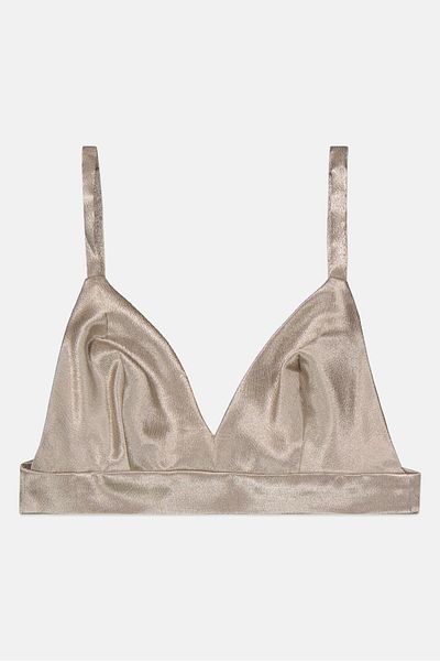 Miss Selfridge Women Non,padded Textured Bra, Grey
