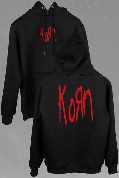 AEMİ Hanorac cu glugă unisex cu model Korn Metal Music Logo