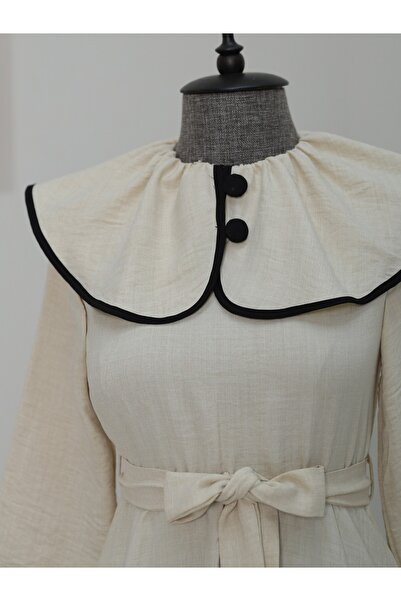 Modamorfo Λινό Φόρεμα - Σχέδιο με γιακά