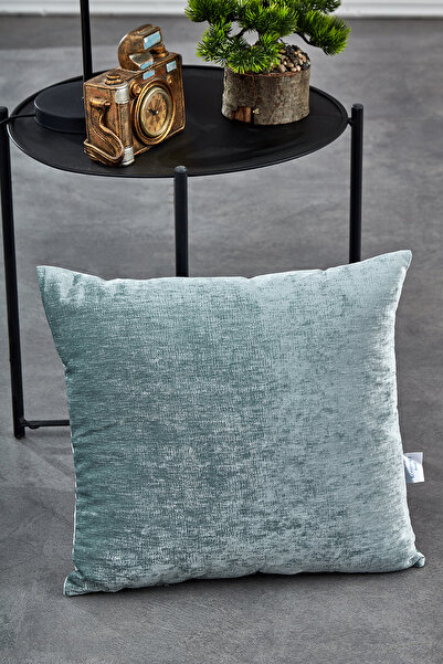 Komfort Home وسادة رمي زرقاء سادة مع حشوة داخلية 45x45 سم / 2 قطعة