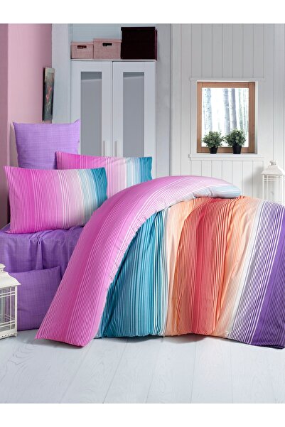 Komfort Home Double Polycotton Duvet Cover Set (RAINBOW)
