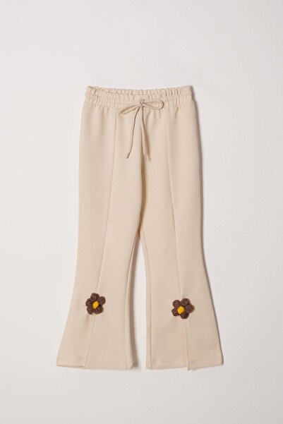 zepkids Crew nyakú, hosszú ujjú, hasított ruhák, részletes, hosszú ujjú bézs színű lány atléta szett