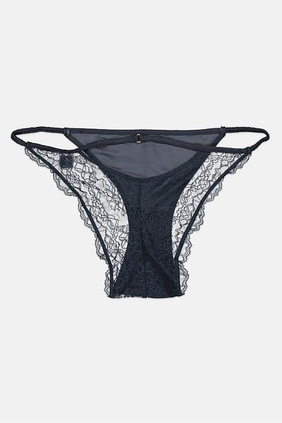 Etam Women Lace Pull On Panty , Dark Grey