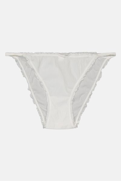 Etam Women Textured Pantie, White