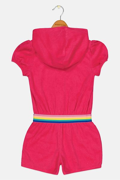 Juicy Couture Kids Girl Embroidered Short Sleeve Romper, Pink