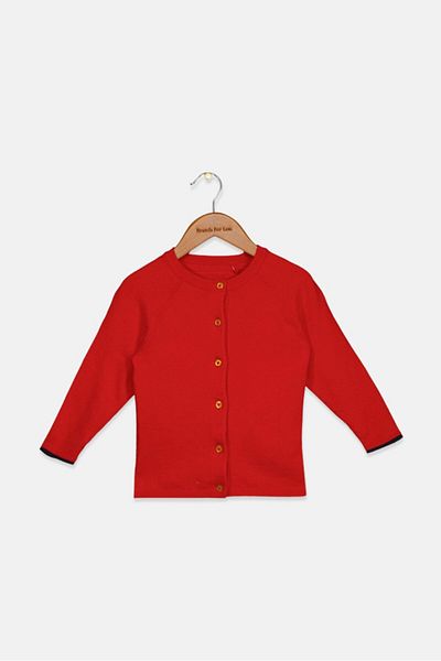 Tchibo Toddlers Girl Long Sleeve Knitted Cardigan, Red