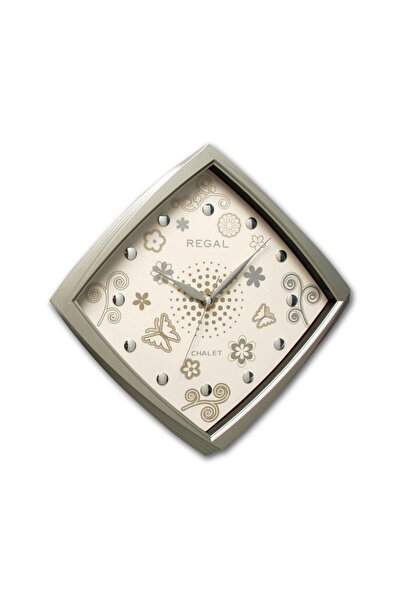 Regal 0434 Gı Basamaklı Köşeli Çiçekli Kadran Duvar Saatı