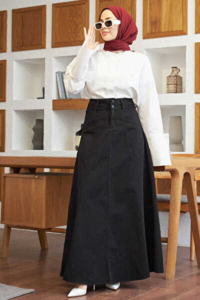 Neways 2195-Parça Boyalı  Mevlana Etek Siyah