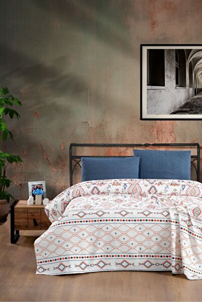 İPEKSİ ANATOLİA V1 Pamuklu Çift Kişilik Baskılı Tek Pike (200x230 Cm)
