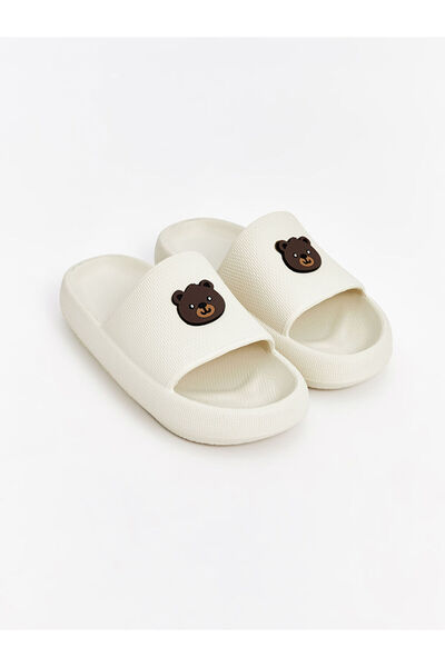 LC Waikiki Create Your Style from Uzg Store |   Teddy Bear Printed Women's House Slippers