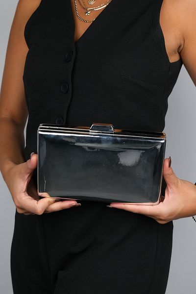 LuviShoes Geantă de seară pentru femei DOMİNGOS Silver Mirror