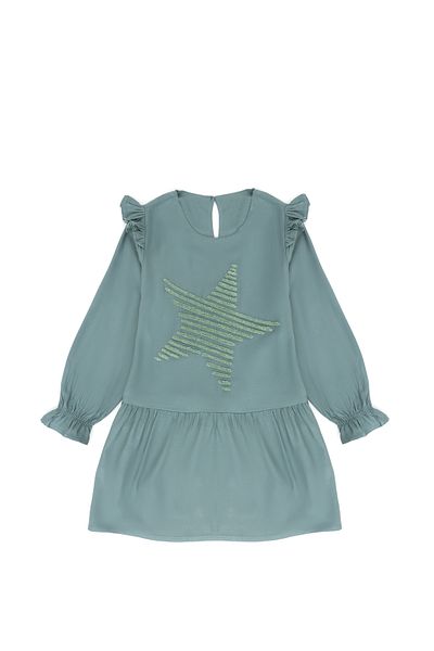 U.S. Polo Assn. Girl's Mint Long Sleeve Woven Dress 50273514 -Vr090