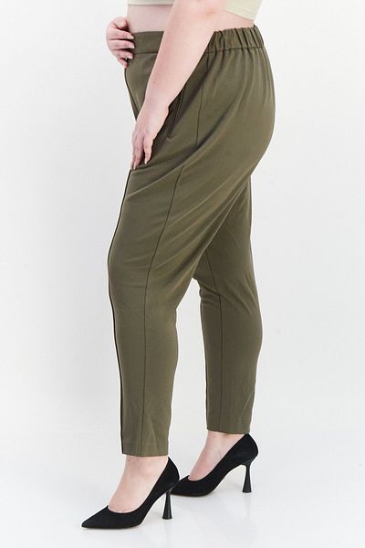 Calvin Klein Women Plus Size Plain Straight Leg Pants, Olive