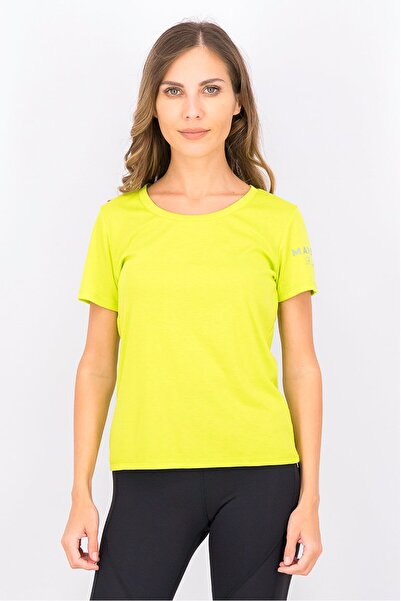 Max Studio Women Sportswear Fit Brand Logo Training Tee, Lime