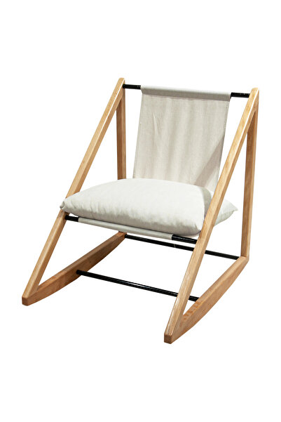 Zem Lupa Bohem Ahşap Berjer , Beyaz