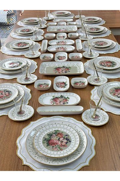 MD MİMOZA DEKOR Glorya Breakfast Set for 12 94 Pieces