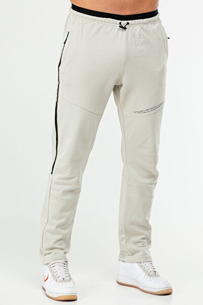 speedlife Ecru Regular 100% Cotton Straight Leg Men's Tracksuit Bottom Xd0403
