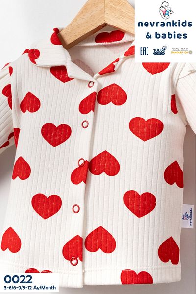 nevrankids Heart Big Pattern Baby Girl 2-Piece Pajama Set