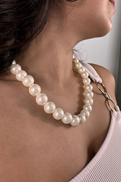 CİYU İri inci sıra kolye 47 cm