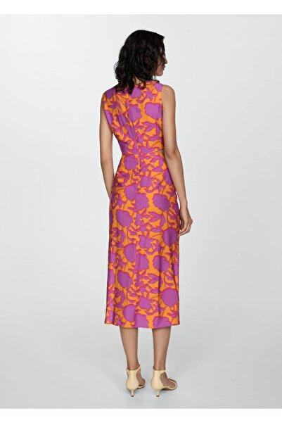 MANGO Woman Yırtmaçlı desenli elbise
