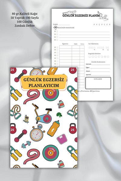 daily notebook A5 Fitness Planner - 100 Day Exercise Planner