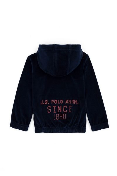 U.S. Polo Assn. Girl's Navy Blue Hooded Sweatshirt 50272420 -Vr033
