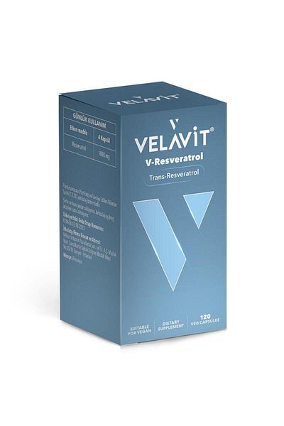 Velavit V-Resveratrol Food Supplement 120 Capsules