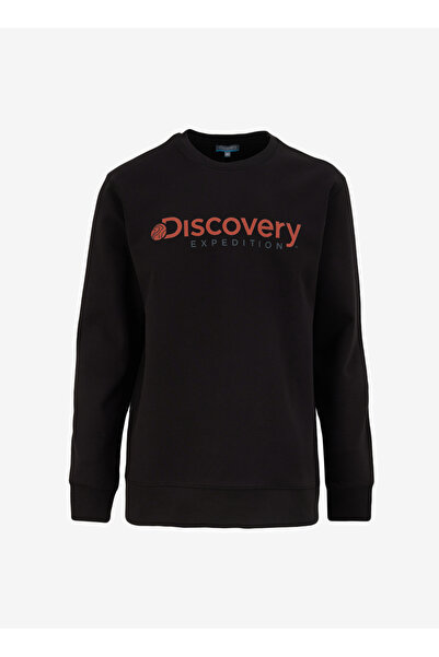 Discovery Expedition Siyah Erkek Bisiklet Yaka Relaxed Fit Sweatshirt D4WM-SW...