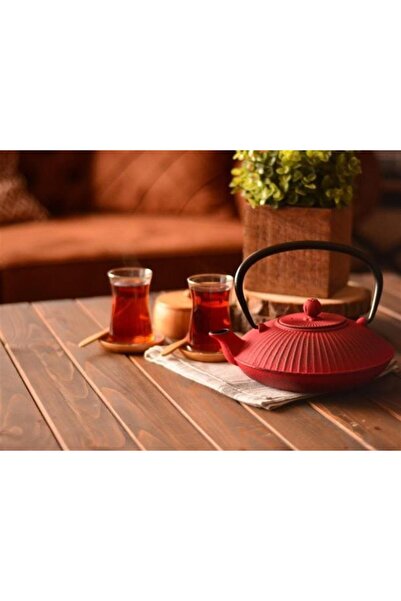 Bambum Taşev T0588 Mate Döküm Demlik 1150 Ml Kırmızı Çaydanlık