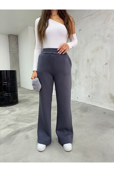 BİKELİFE Elastische Damen-Jogginghose mit hoher Taille und drei Fäden