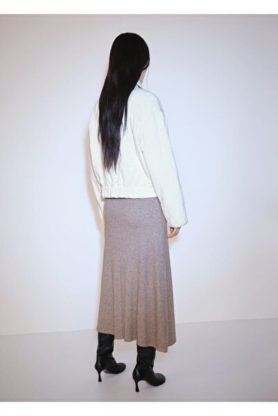 MANGO Woman Kapitone Fitilli Kadife Mont