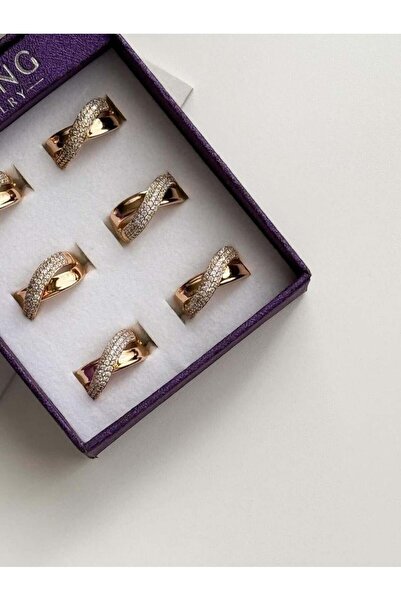 Koprinaco Xuping Gold Zirkon Taşlı Numaralı Yüzük (18 Numara)