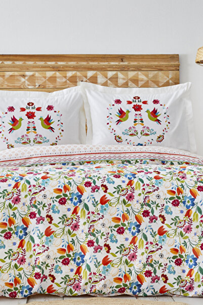 Karaca Home Parlin fukszia 100% pamut dupla paplanhuzat szett