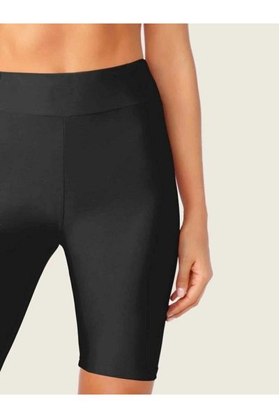 MAM Anthracite High Waist Recovery Women's Sports Leggings - Short Disco Biker Shorts