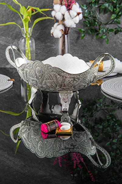 Sena Desenli Ayaklı Gondol Şekerlik Orta Boy (251-AK-D)