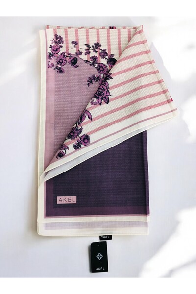 Akel Ψηφιακό μαλακό κασκόλ 95x95 με μοτίβο λουλουδιών