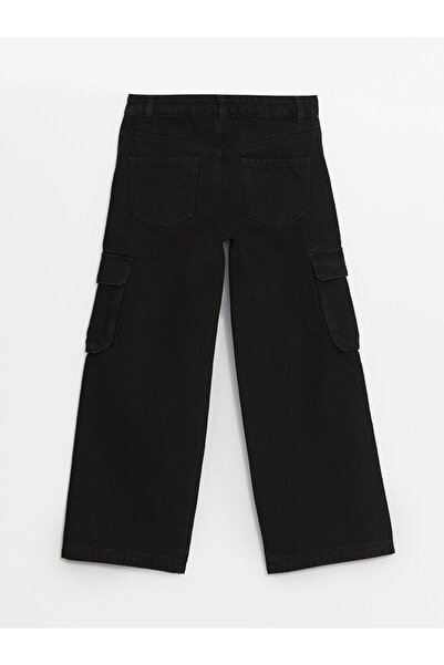 LC Waikiki Black Girl's Trousers with Adjustable Waist Elastic